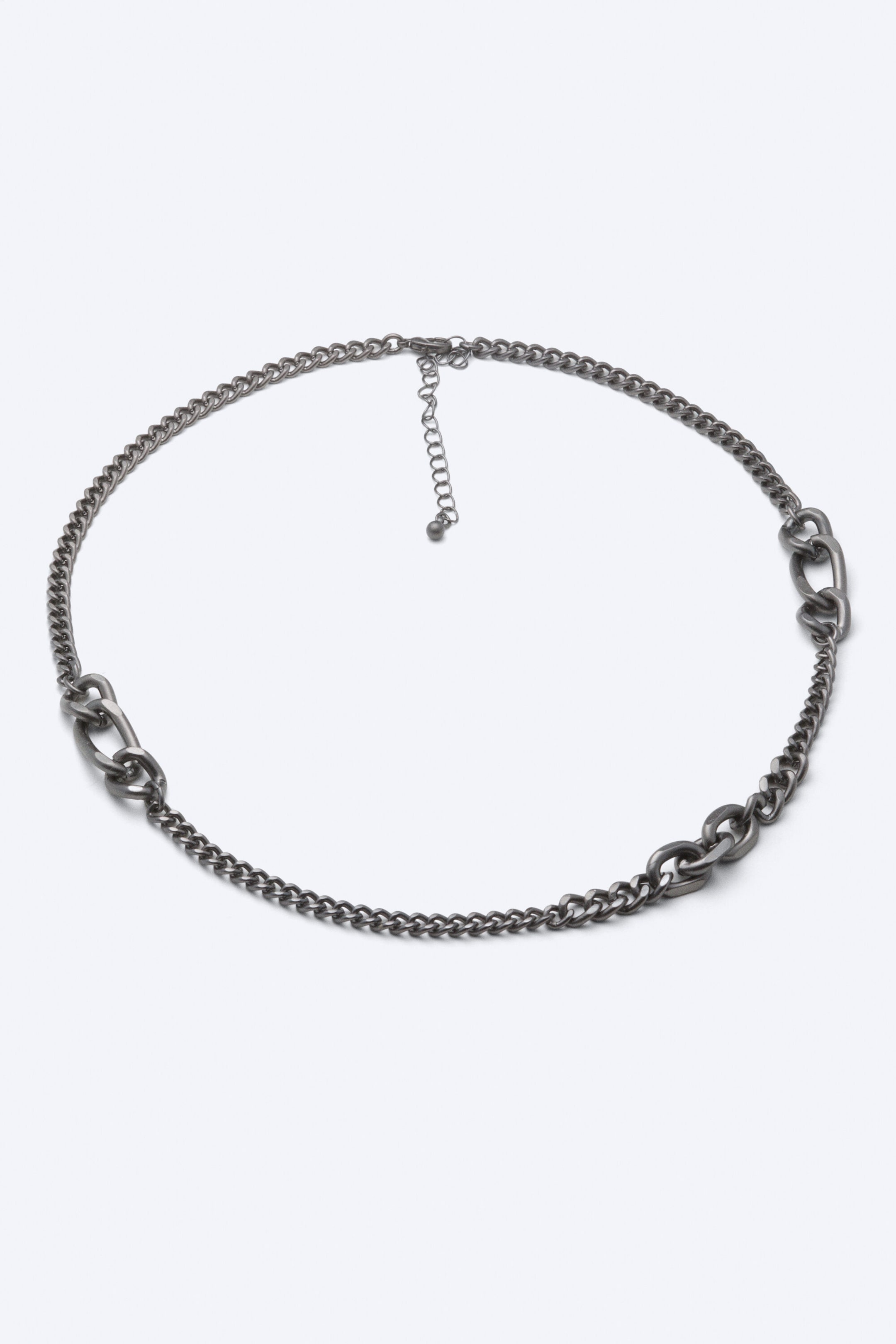 Dark Grey - Curb chain necklace - 2
