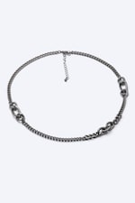 Dark Grey - Curb chain necklace - 1
