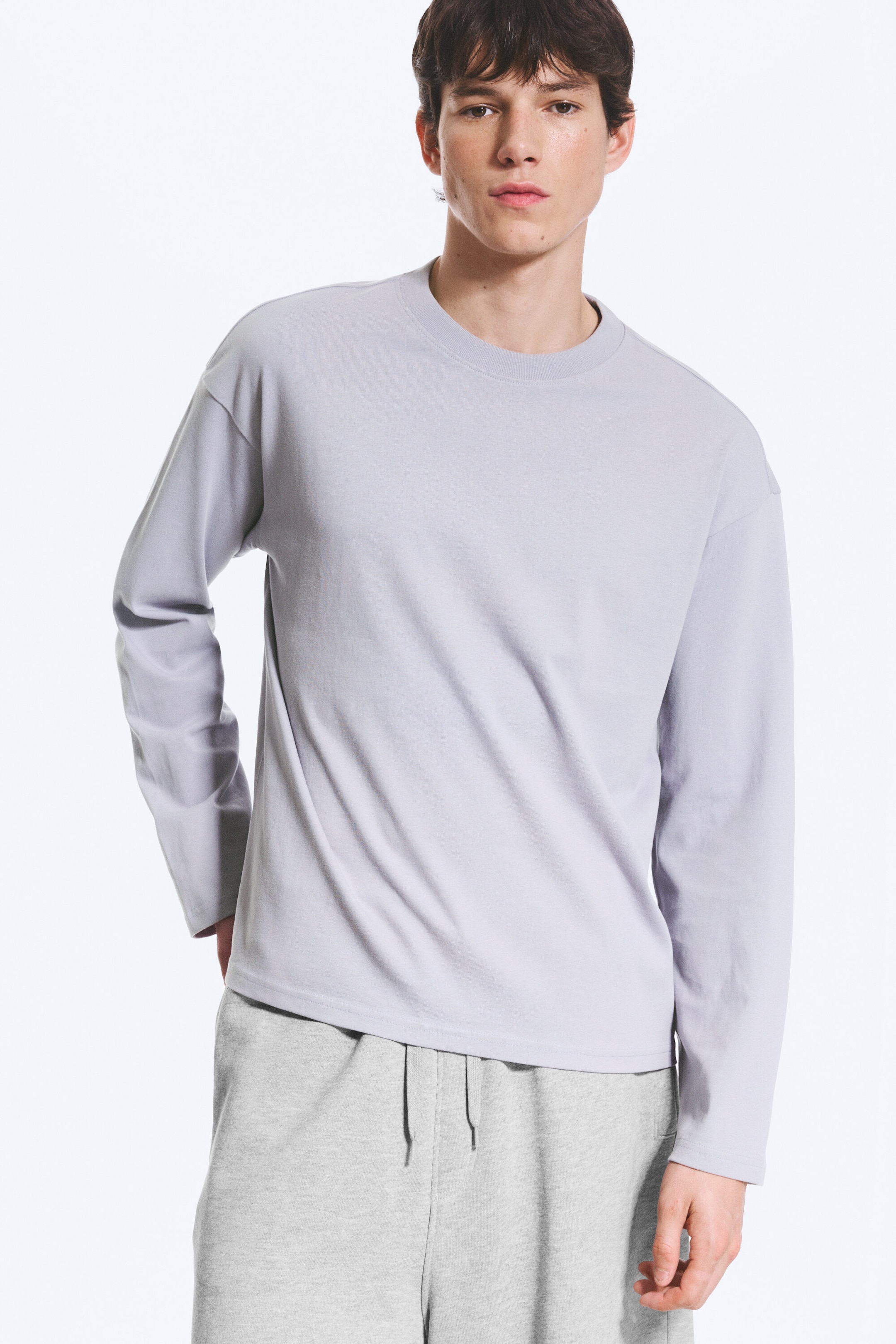 Gedecktes Lila - Boxy Longsleeve mit lockerer Passform - 1