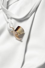 White - Shell Tie Bikini Tanga Bottom - 4