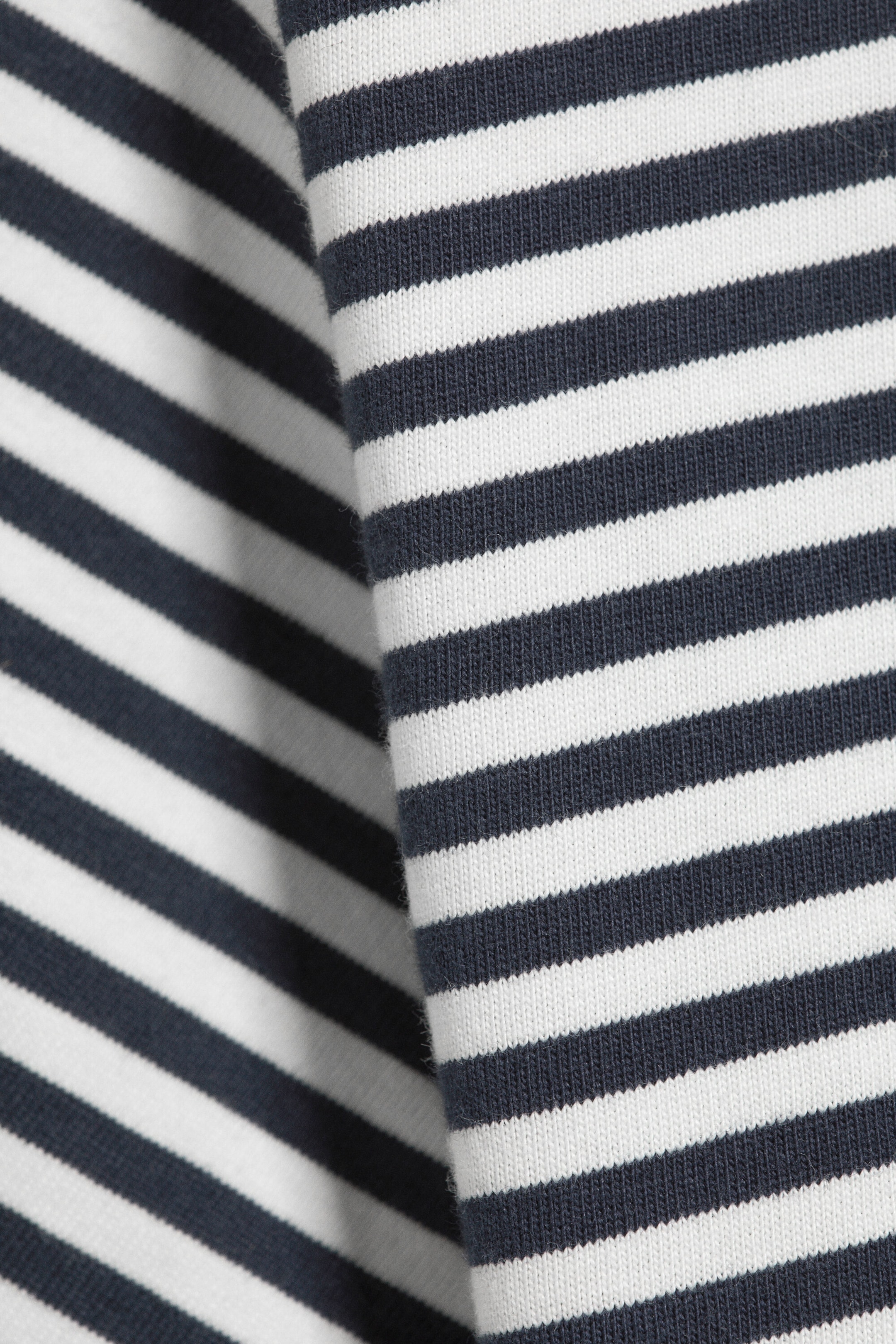 White - Striped Navy - Classic Boxy T-shirt - 2
