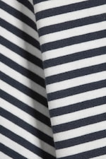 White - Striped Navy - Classic Boxy T-shirt - 1