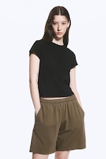 Black - Slim Short-Sleeved Cotton T-shirt - 0