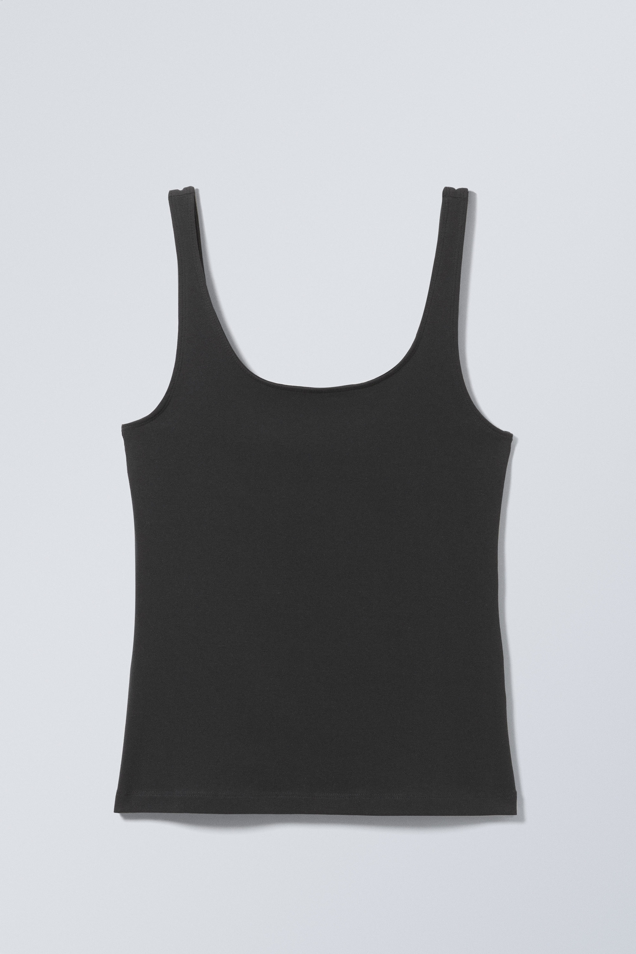 Dunkelgrau - Figurbetontes Tanktop mit eckigem Ausschnitt - 1