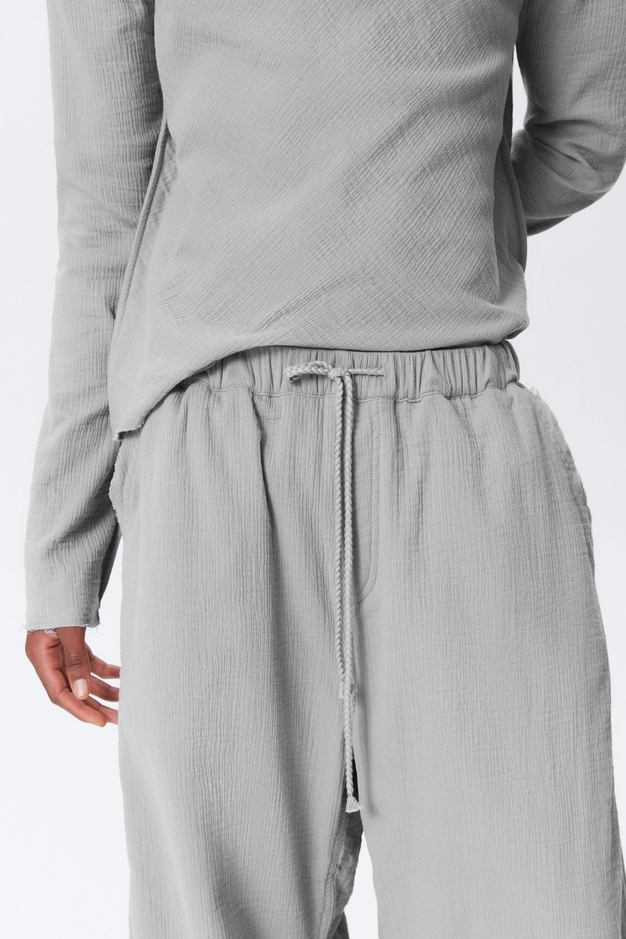 Dimgrå - Motion Low Waist Cotton Trousers - 5