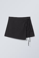 Black - Wrap Mini Skirt - 0