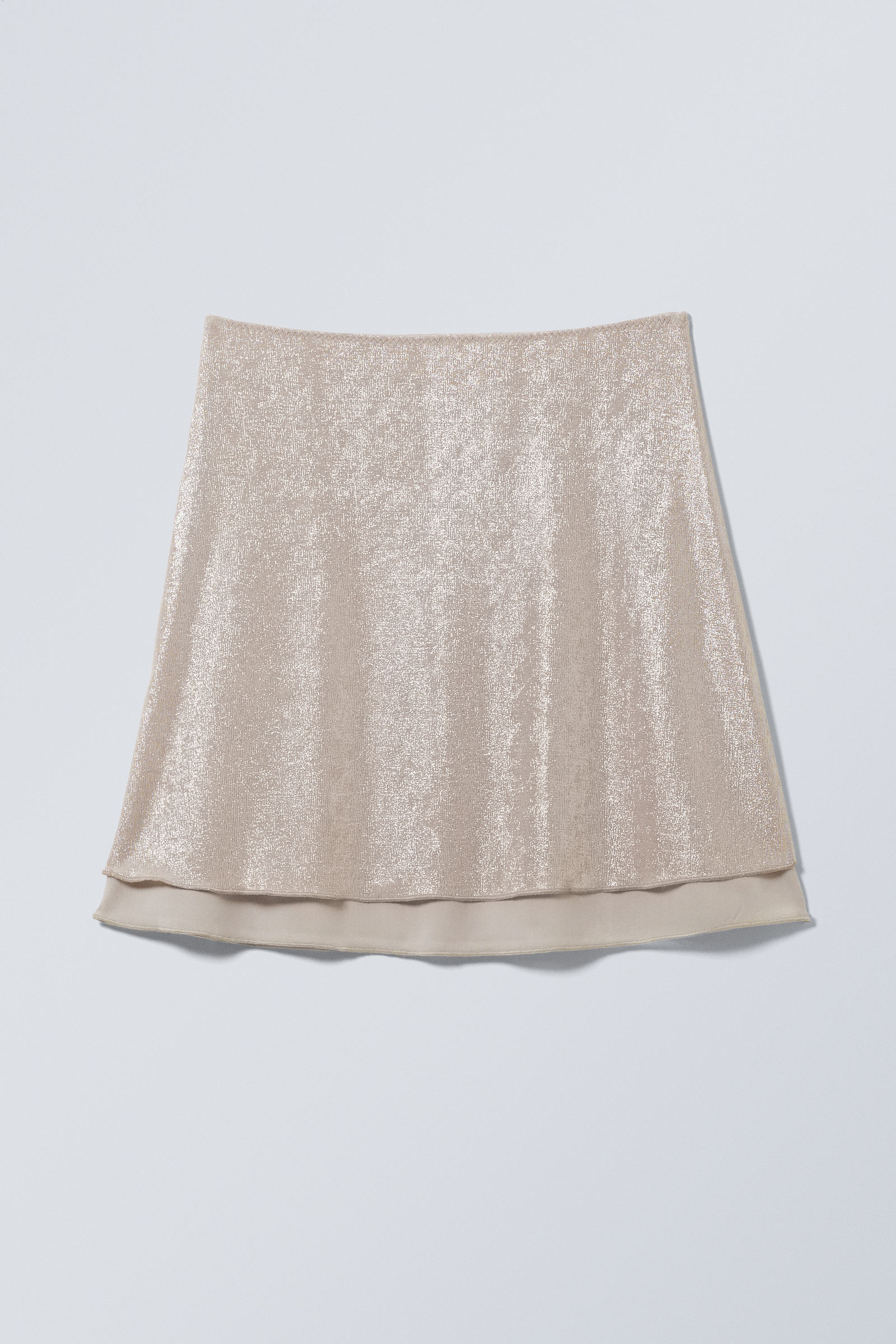 double-layered knee-length skirt - Silver Foil | Weekday WW