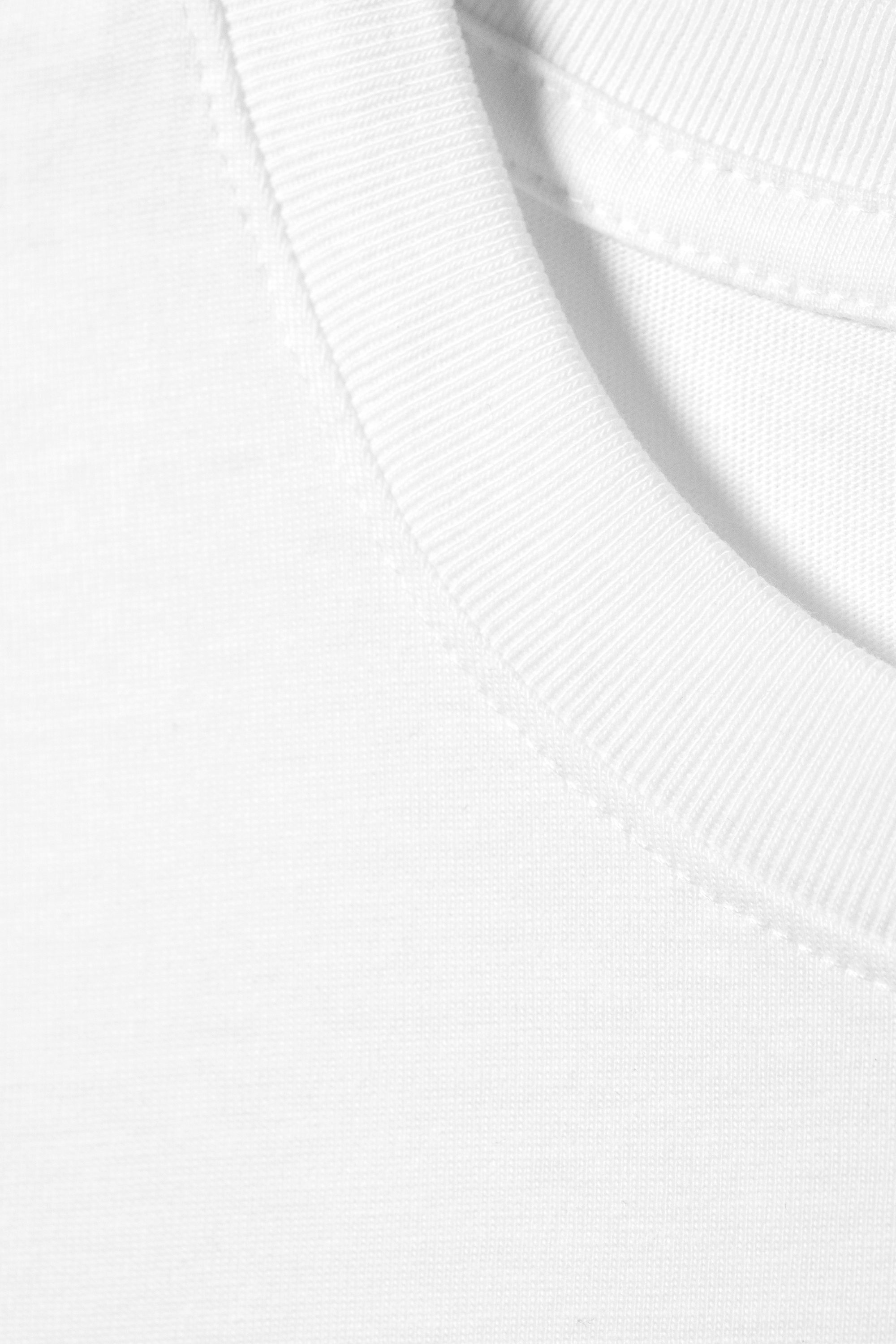 White - Shrunken Short-Sleeved Cotton T-shirt - 2