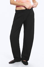 Svart - Byxor med lös passform och barrel-ben - 2