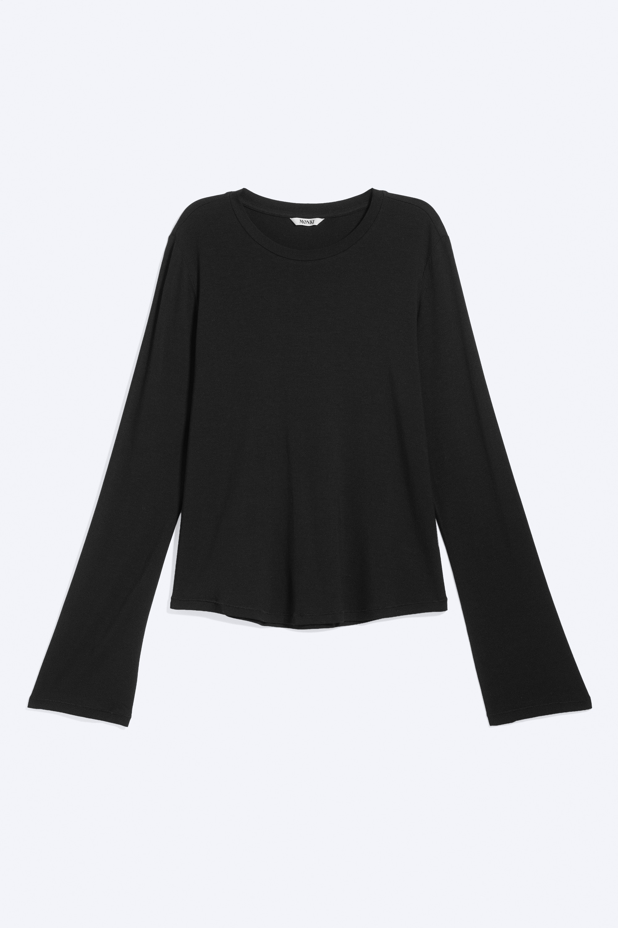 blusa de viscose de manga comprida - Preto/Branco/Listrado Azul/Preto