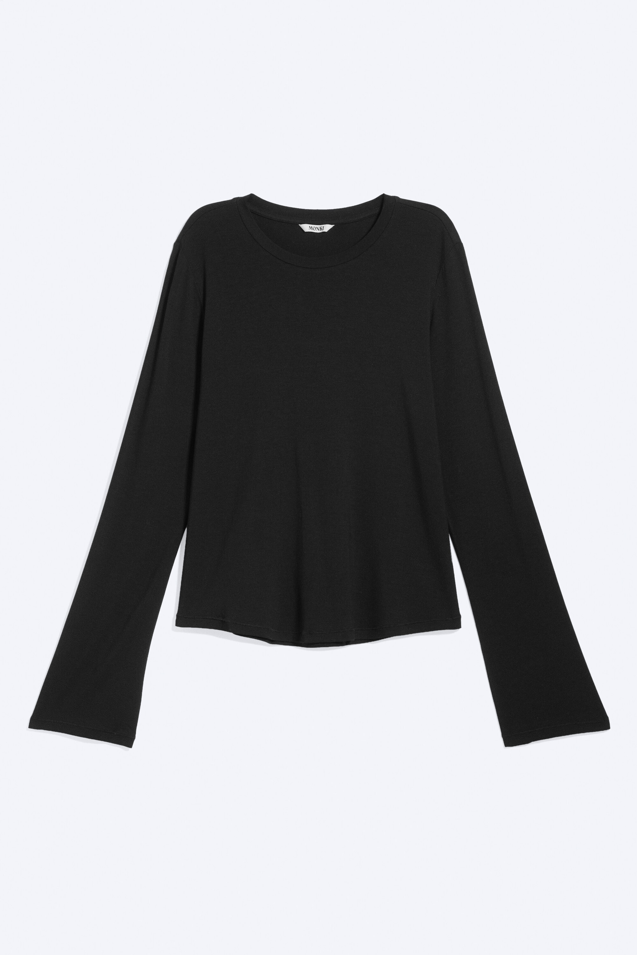 Schwarz - Longsleeve-Top aus Viskose - 3