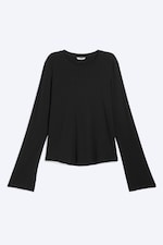 Schwarz - Longsleeve-Top aus Viskose - 3