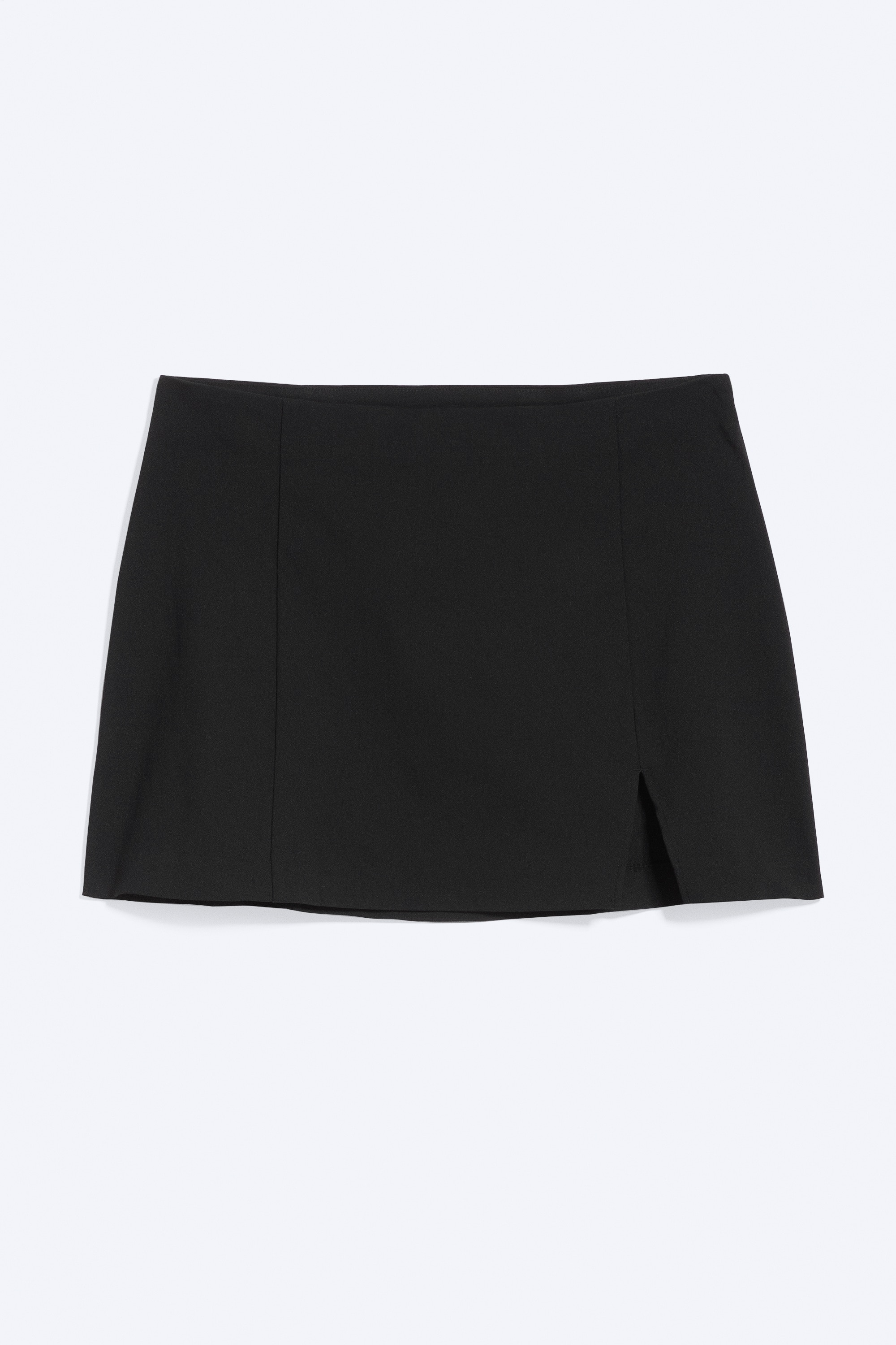 Minifalda de bengalina y tiro bajo - Negro/Marrón