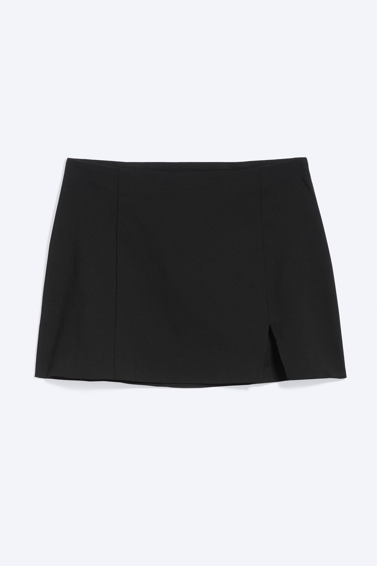 Mini-jupe bengaline taille basse - Noir/Marron - 1