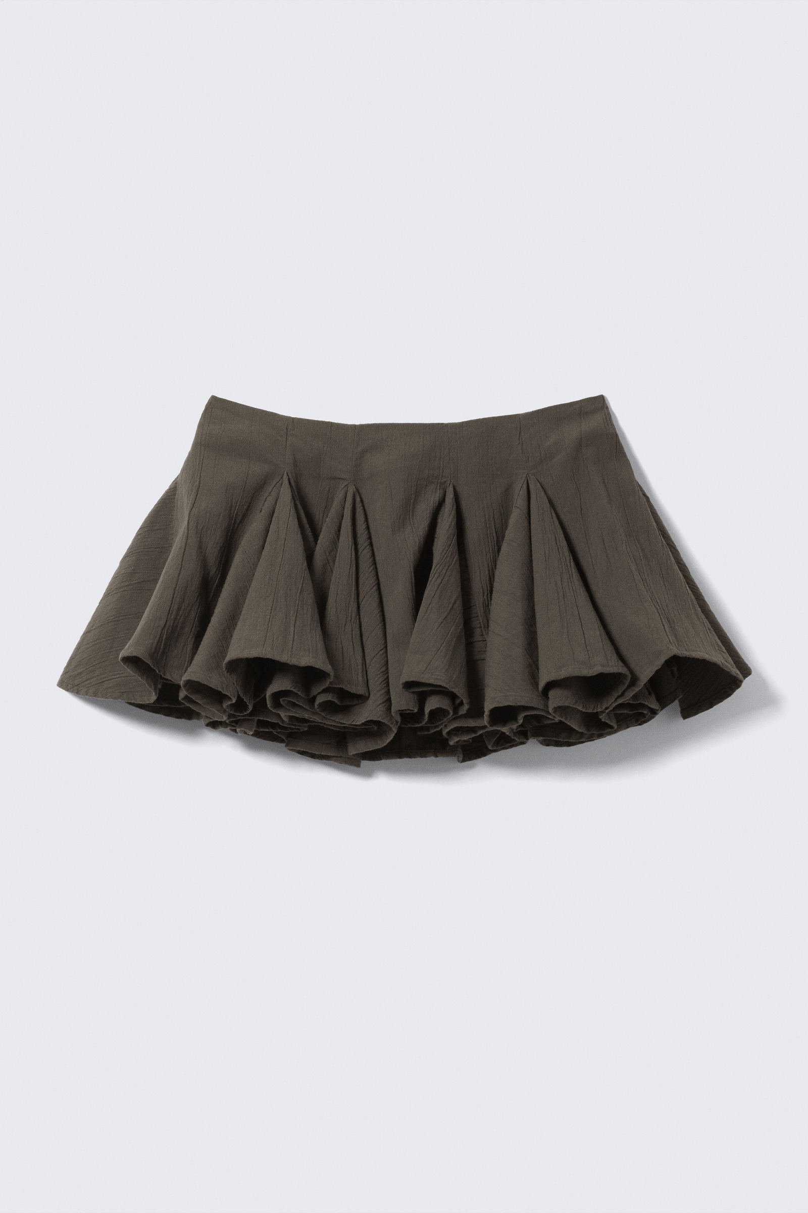 pleated cotton mini skirt - Dark Grey | Weekday WW