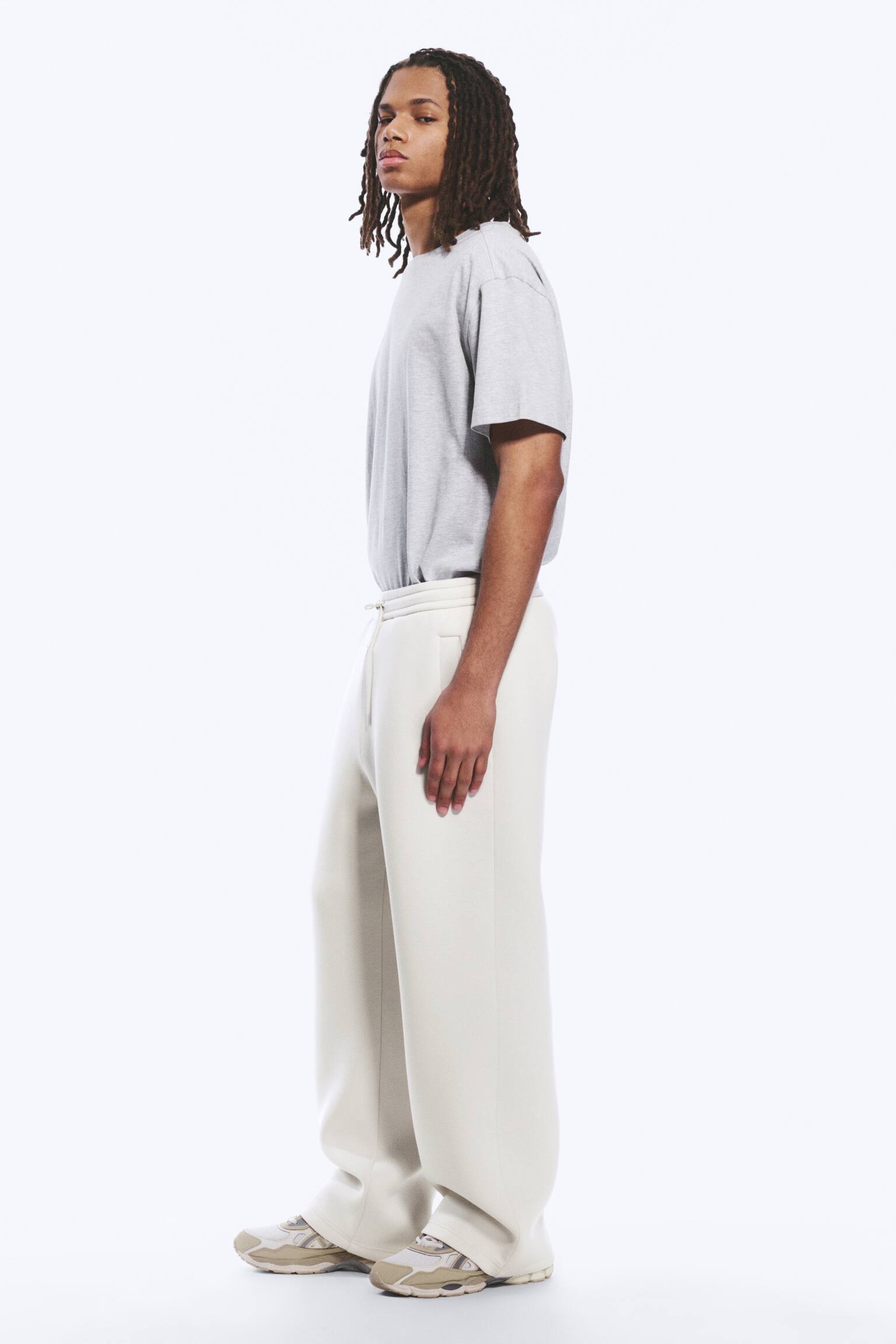 Locker geschnittene Scuba-Sweatpants - Helles Maulwurfsgrau/Grau meliert/Schwarz/Dunkelgrau meliert - 5