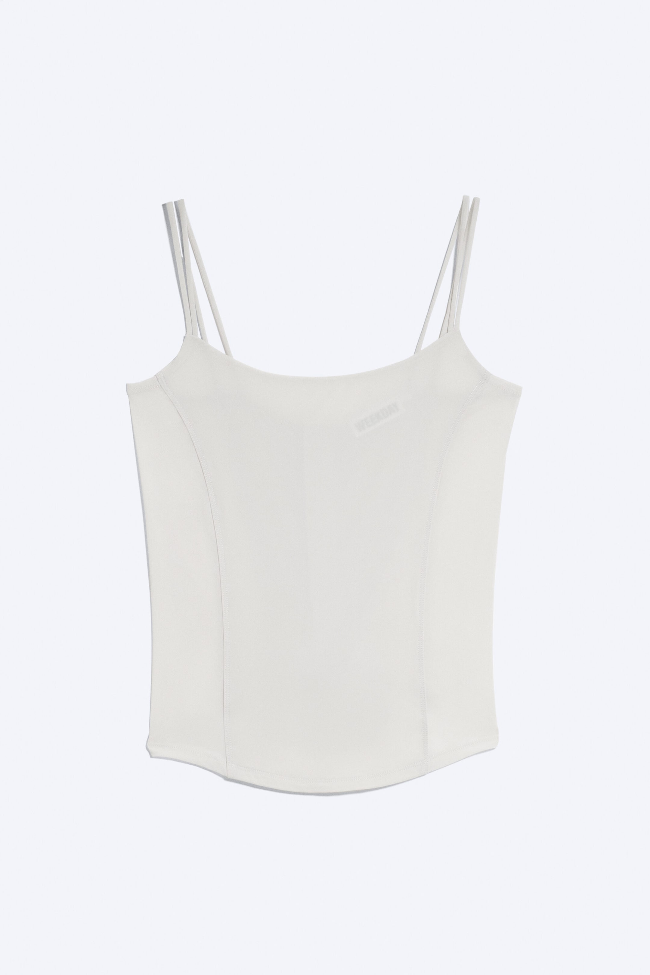 Beige - Slim Double-Strap Corset Top - 1