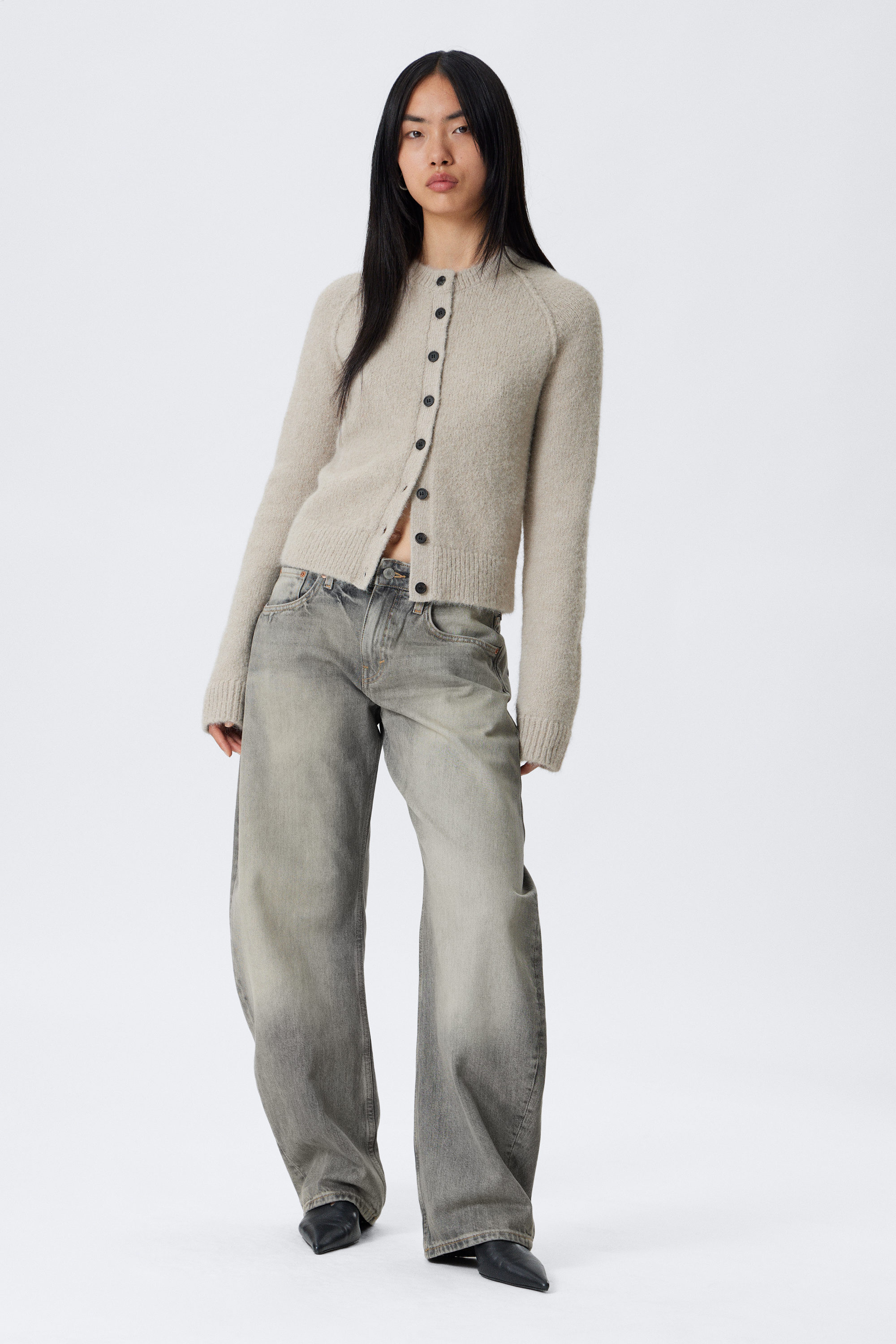 Helles Graubraun - Weicher Slim-Fit-Cardigan aus Wollmischung - 2