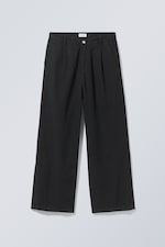 Schwarz - Hose Nikolas mit weitem Bein - 0