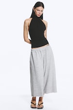 Black - Draped Halterneck Top - 2