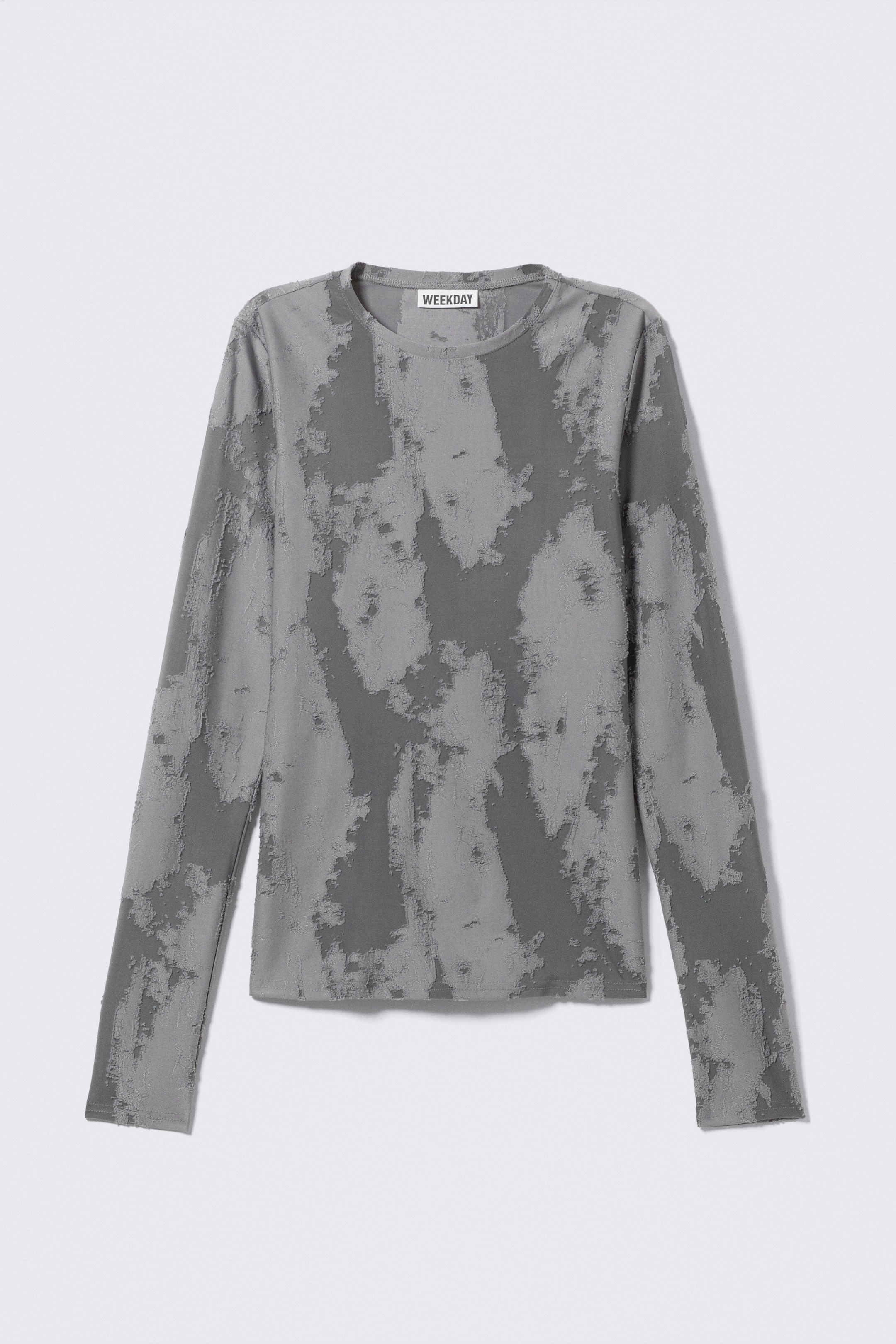 Größeres Bild anzeigen: Eng anliegendes Jacquard-Longsleeve - Grauer Jacquard - Ladies | H&M AT 5