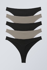 Schwarz/Beige - 5er-Pack Tanga Soul - 1