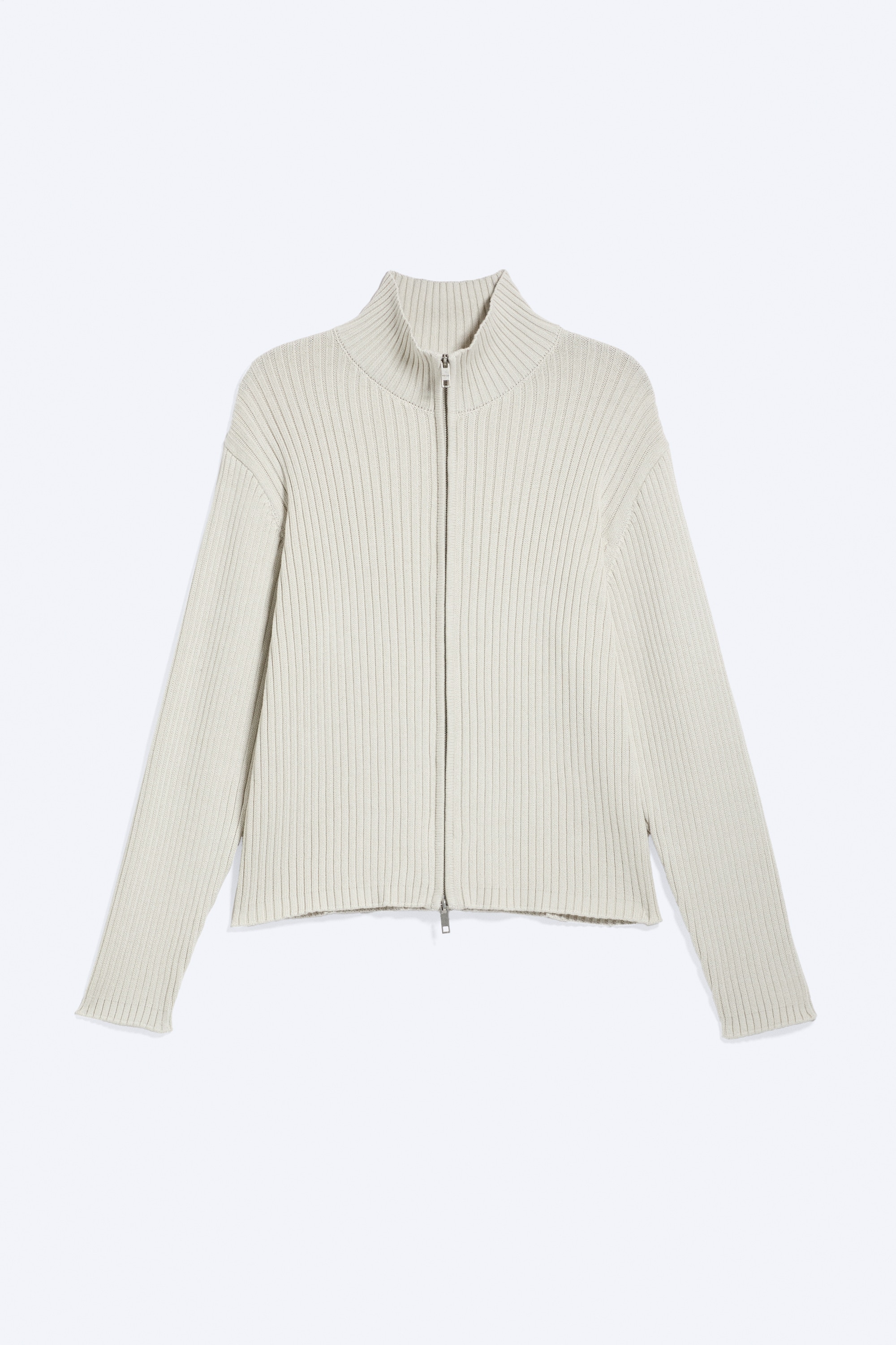 Cardigan in maglia con cerniera e vestibilità comoda - Talpa chiaro/Nero/Blu lavato