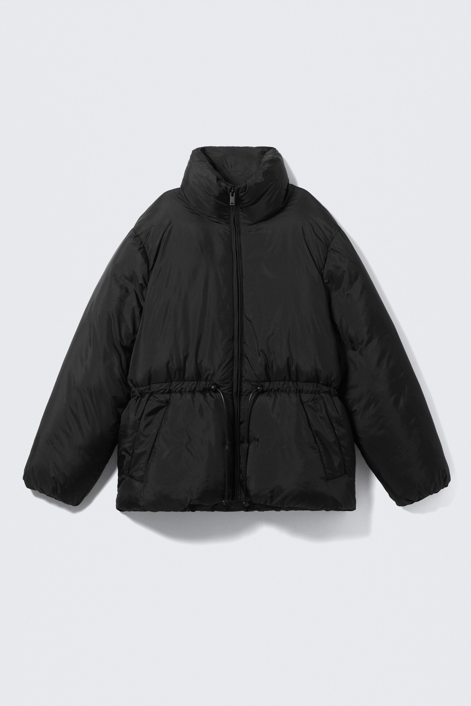 Oversized Puffer Jacket - Black - 2