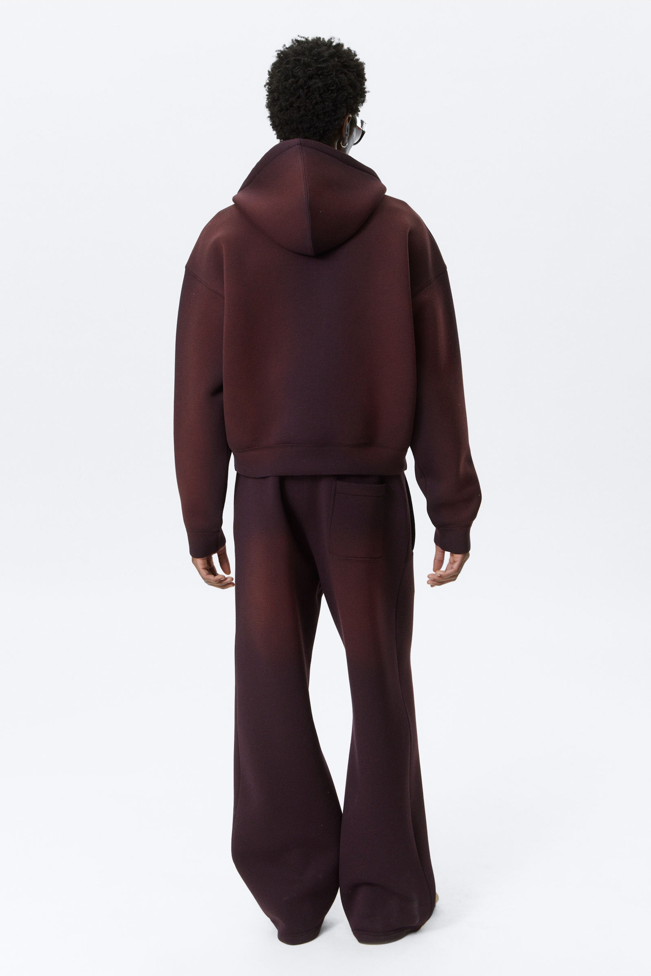 Verwaschenes Dunkelpflaume - Simon – Verwaschener Scuba-Zip-Hoodie. - 4
