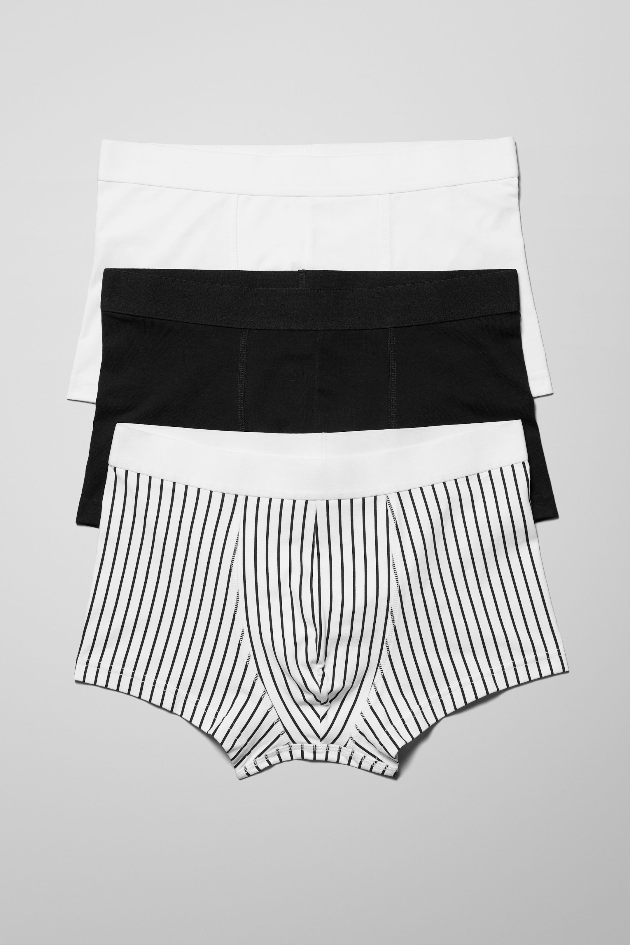 Weiß/Schwarz/Streifen - Boxershorts 3er-Pack - 0