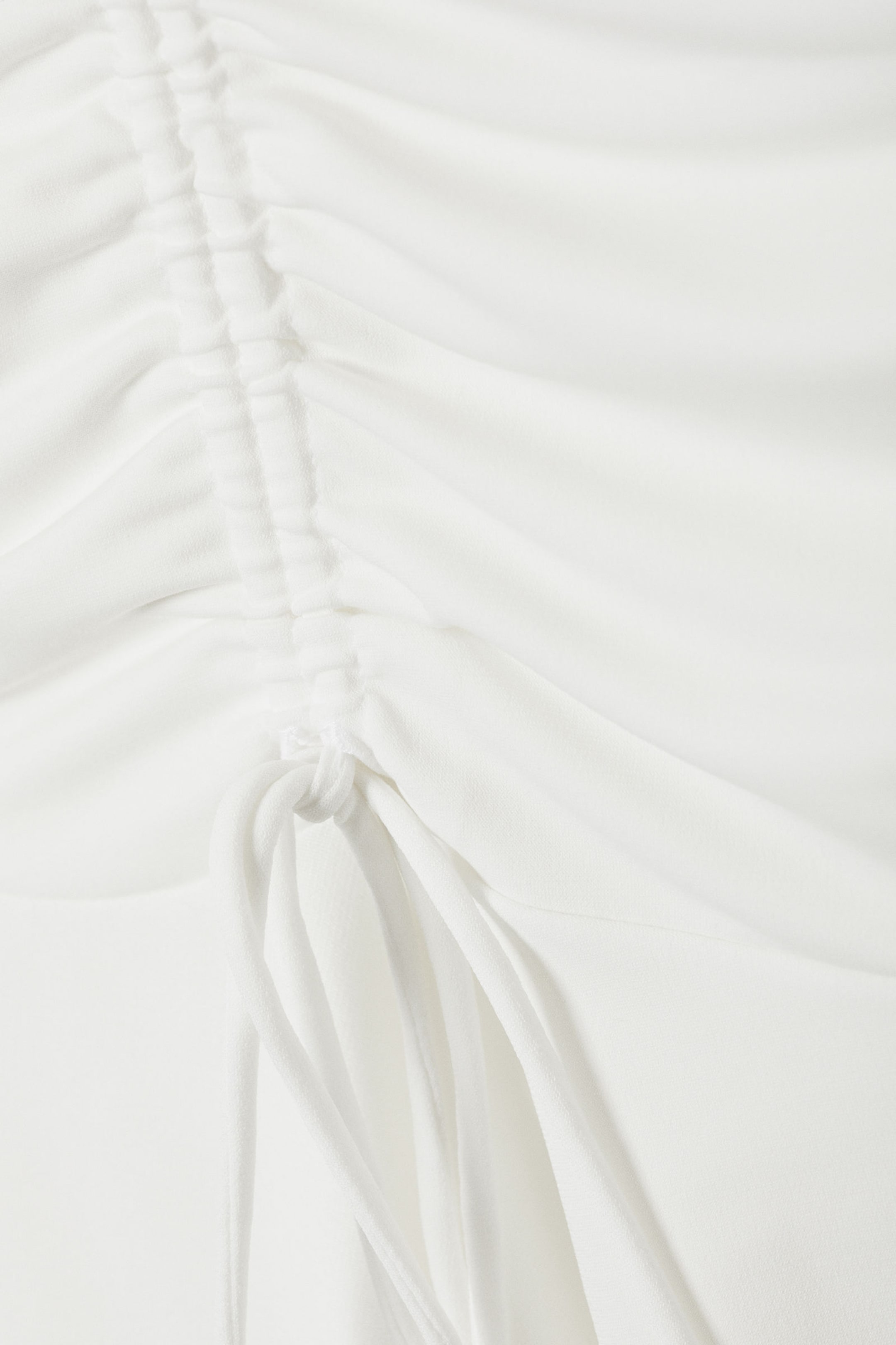 White - Gathered Mini Skirt - 2