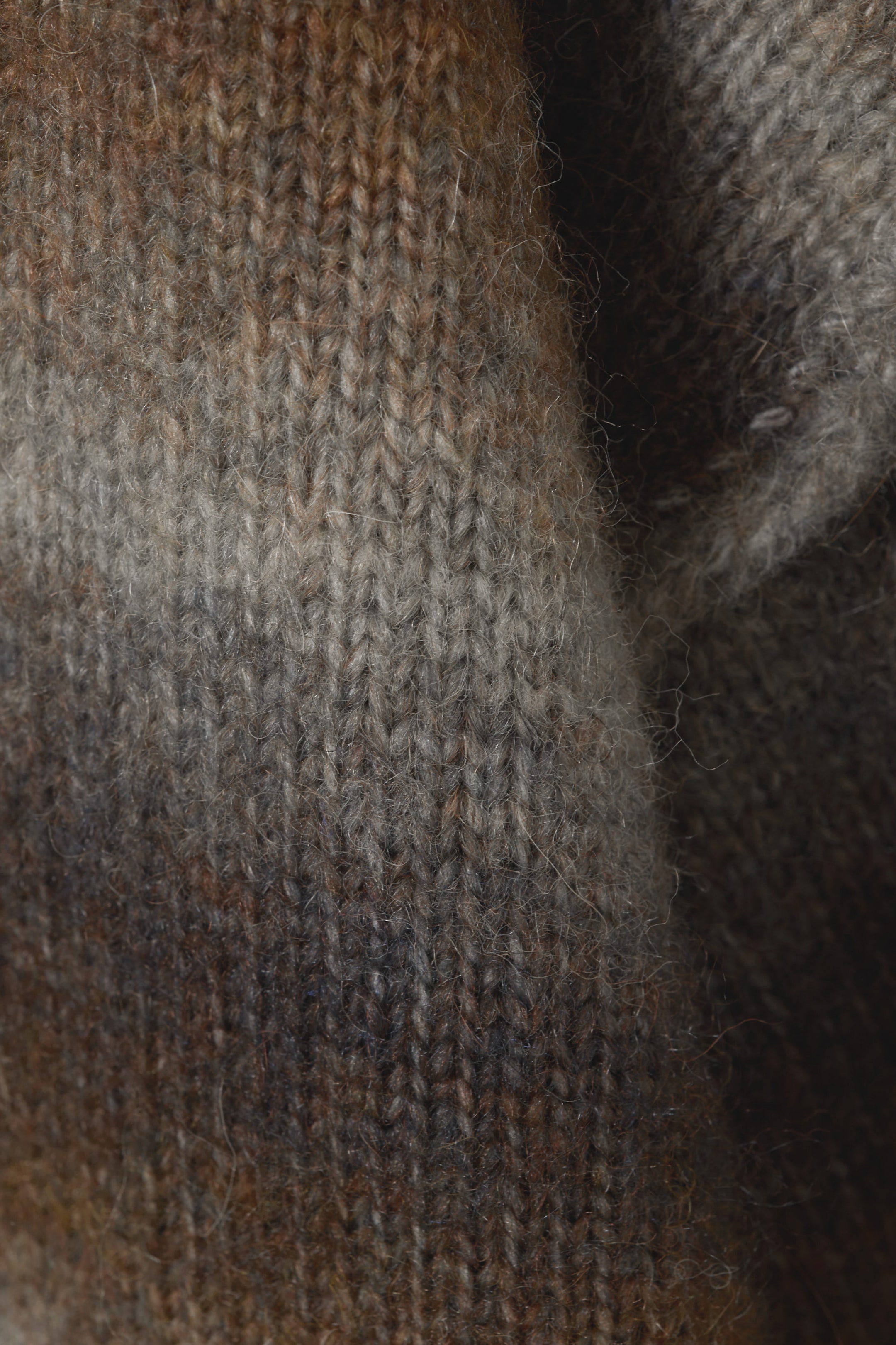 Brown Space Dye - Space Dye Knitted Sweater - 1