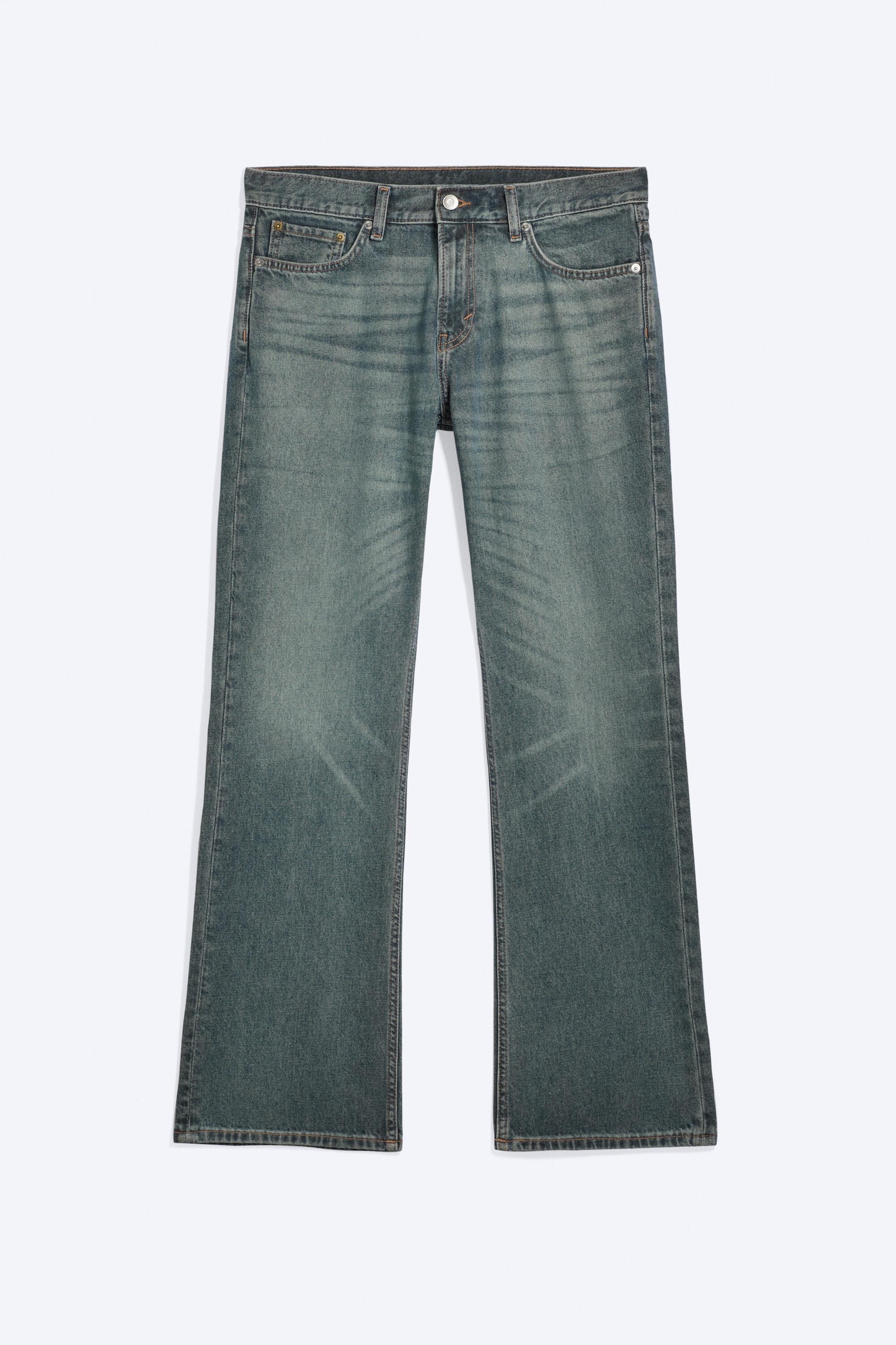 Grid Blue – lyseblå - Sky normal bootcut-jeans med lavt liv - 5