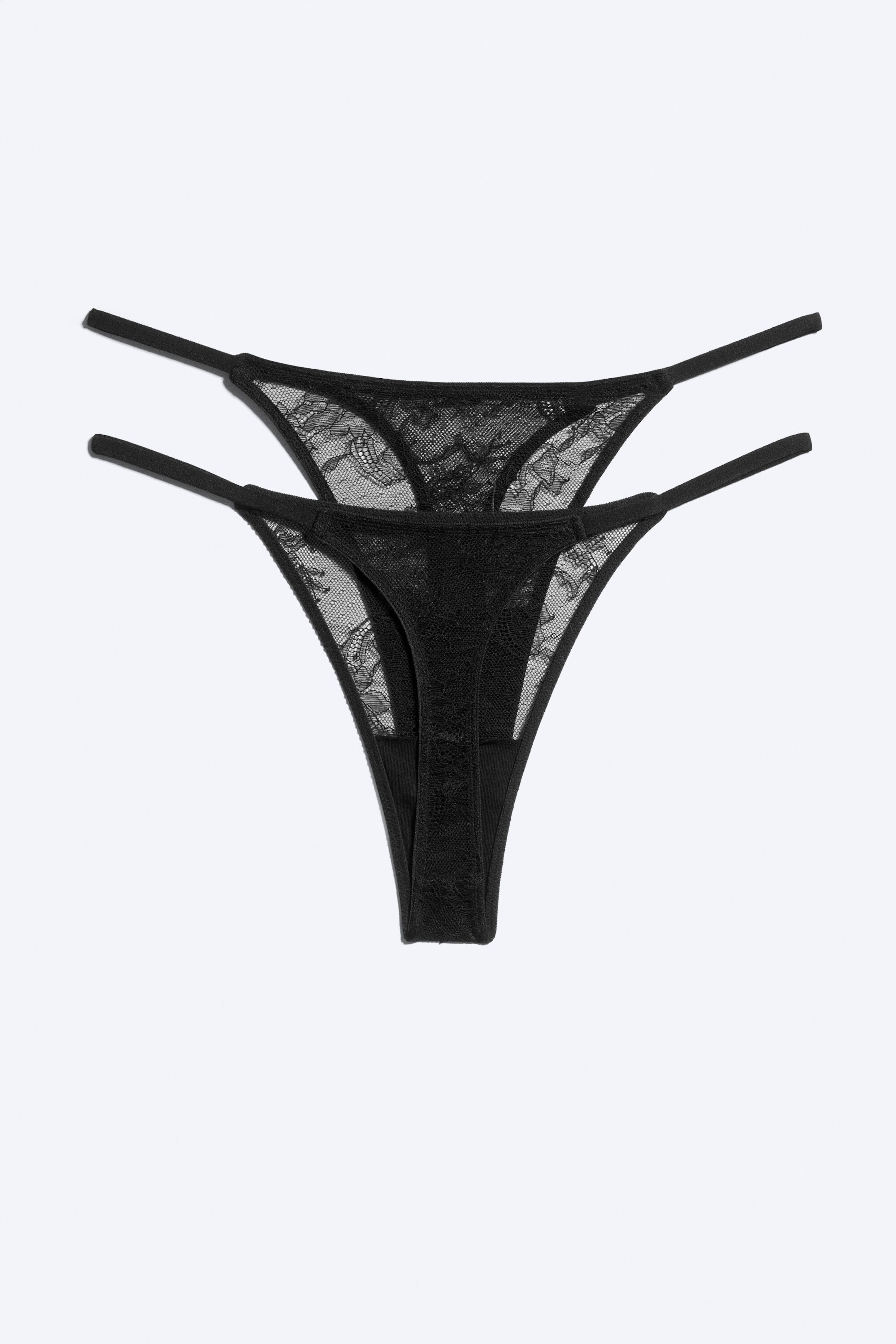 Black - 2-pack tanga thong - 1