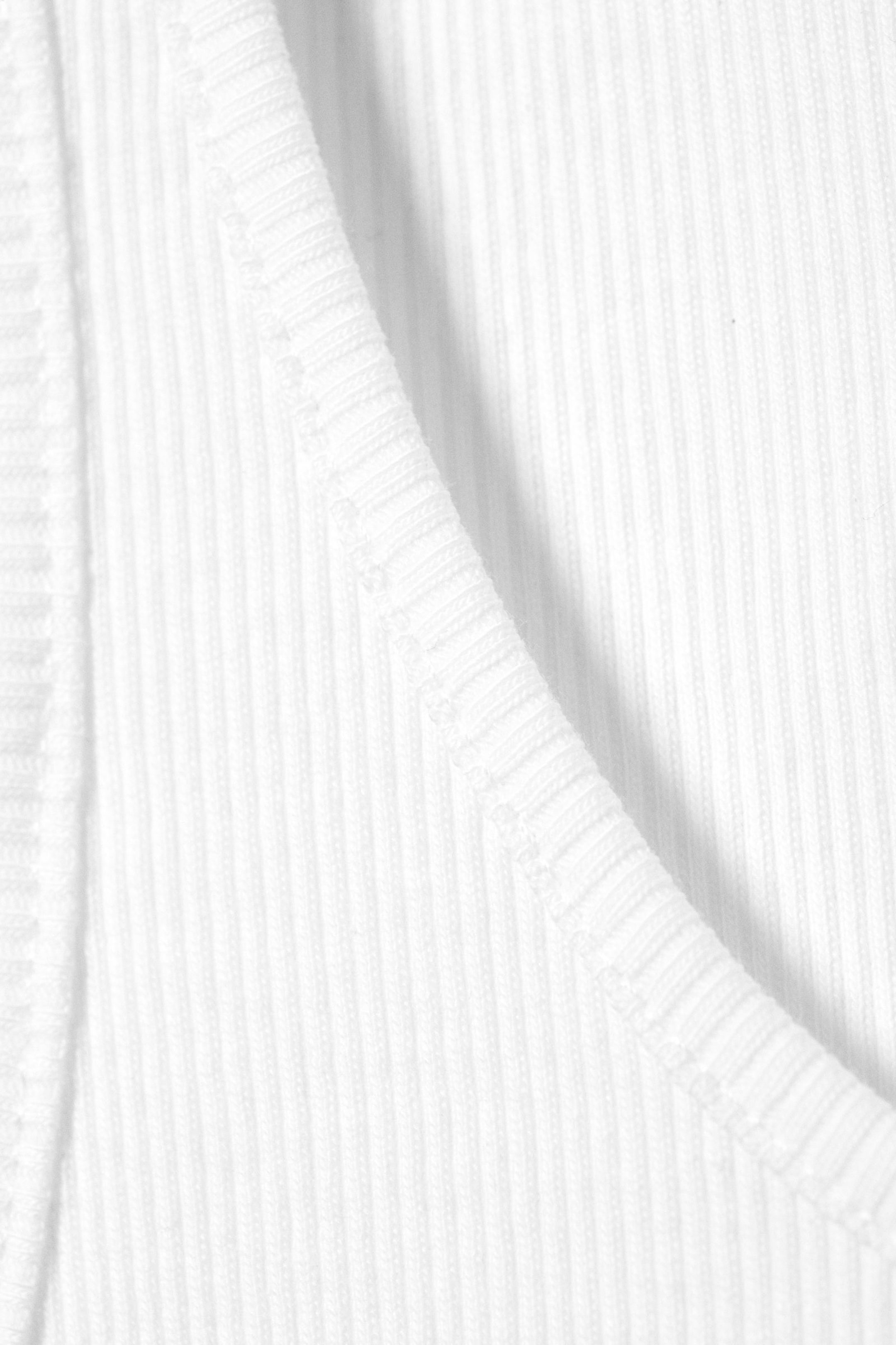 Weiß - Geripptes Tanktop mit Rundhalsausschnitt - 4