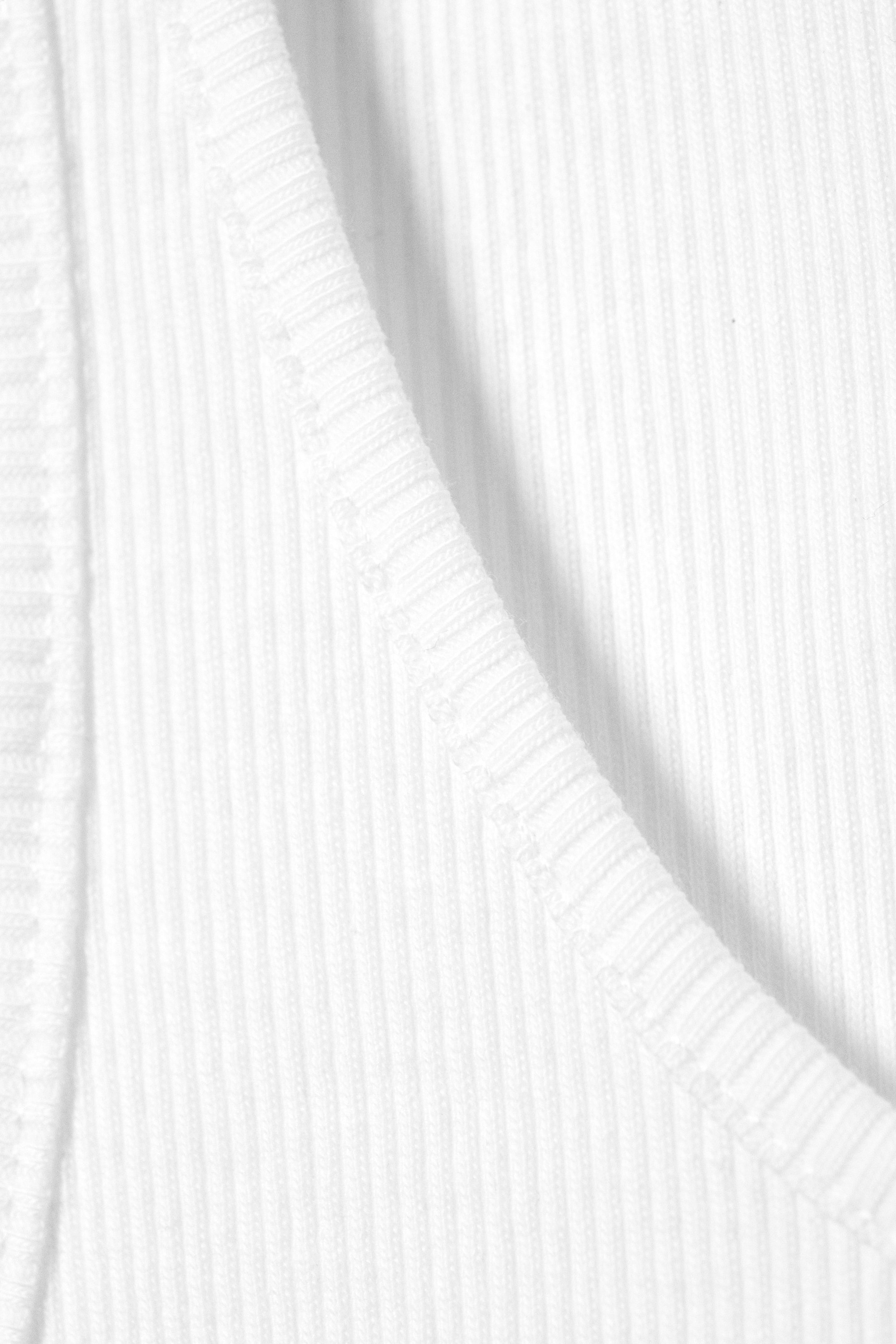 White - Ribbed Scoop Neck Tank Top - 2