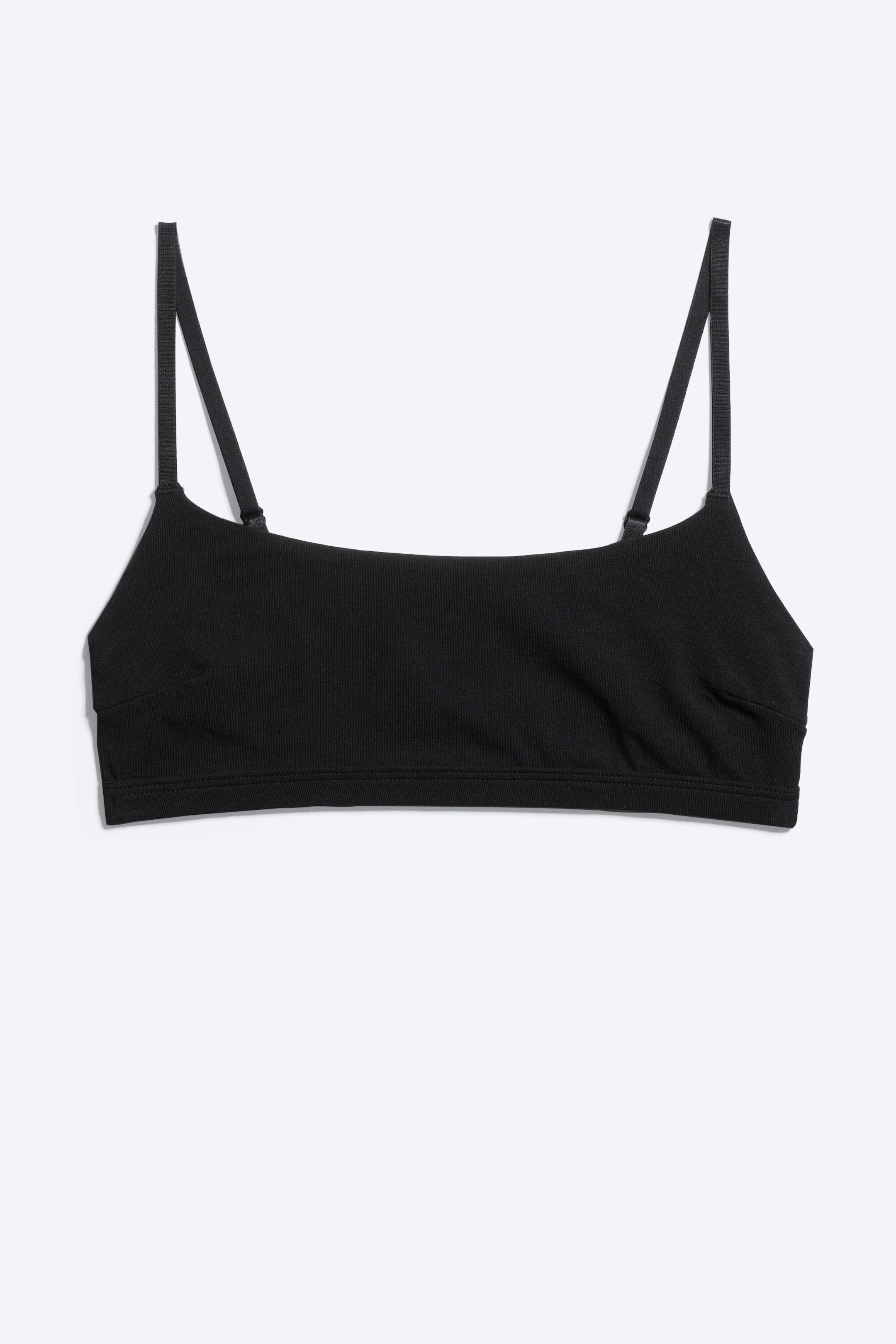 Svart - Bh i mjuk bomull med djup urringning - 3