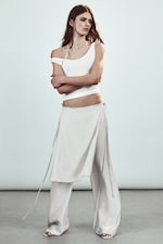 Off-white - Mid Rise Loose Studded Skirt Trousers - 0