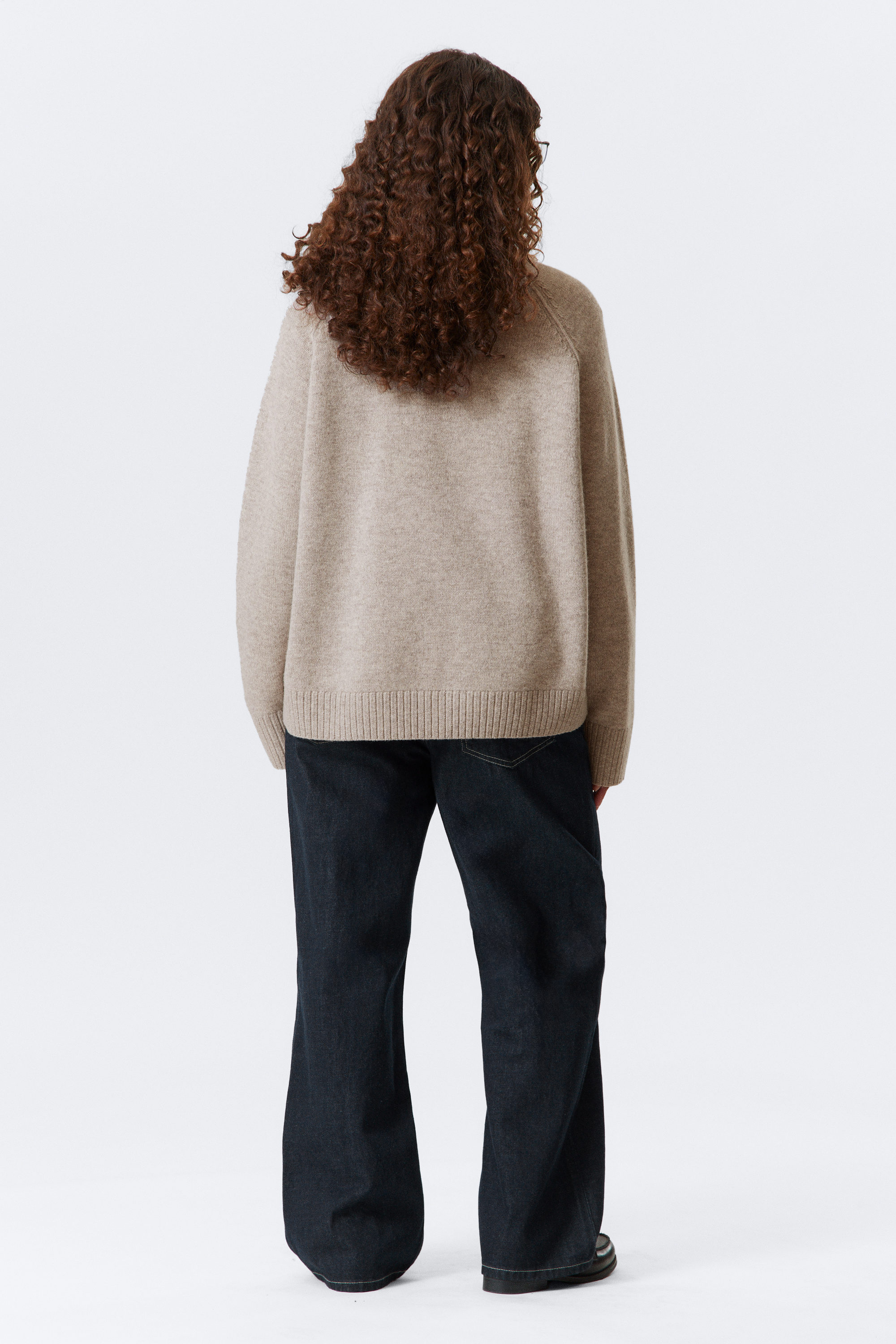 Light Mole Melange - Relaxed Knitted Wool Sweater - 2