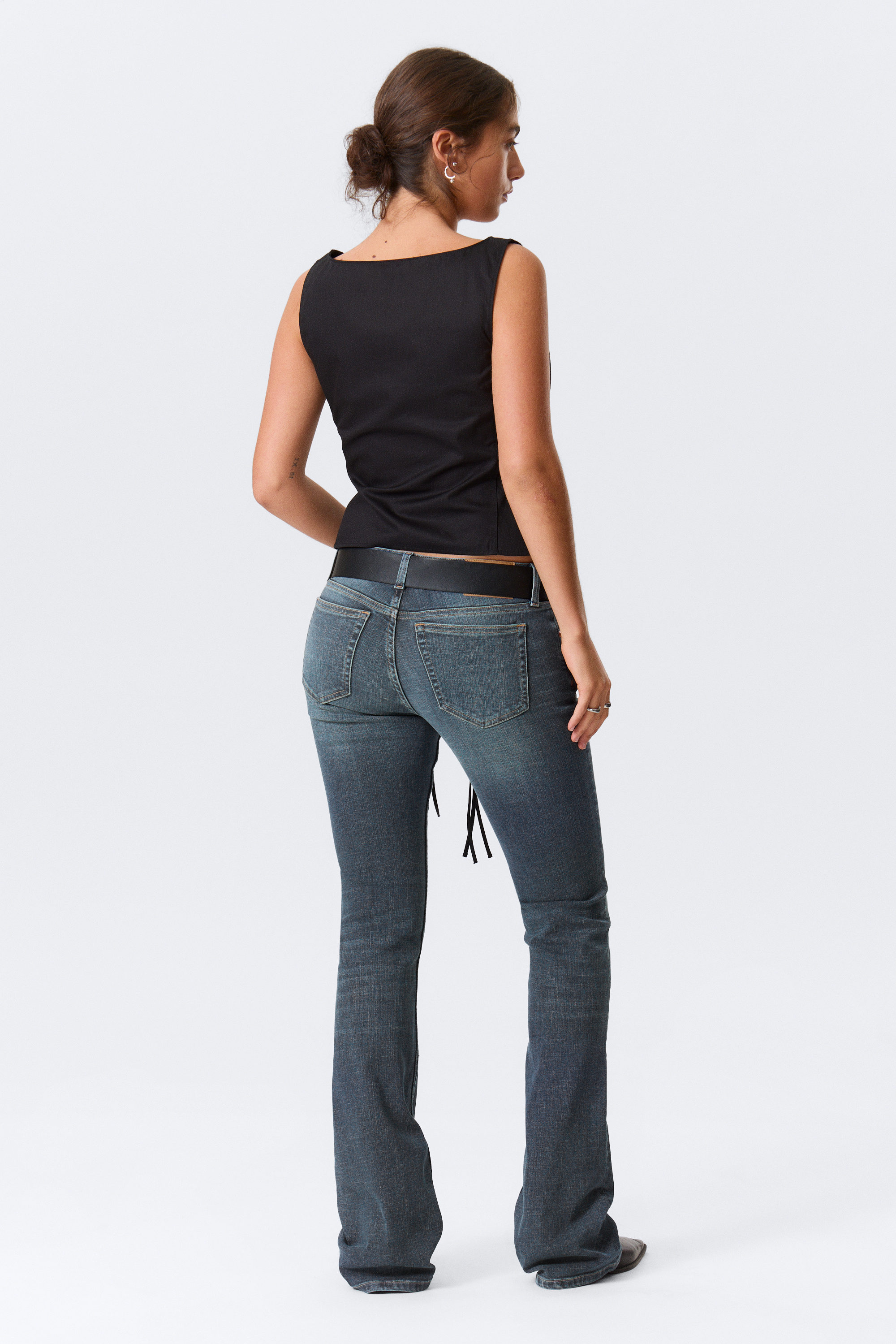 Blue Hymn - Mellanblå - Hour Low Waist Skinny Bootcut Leg Jeans - 4