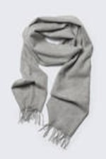 Checked Dark Grey - Long Woven Wool Scarf - 0