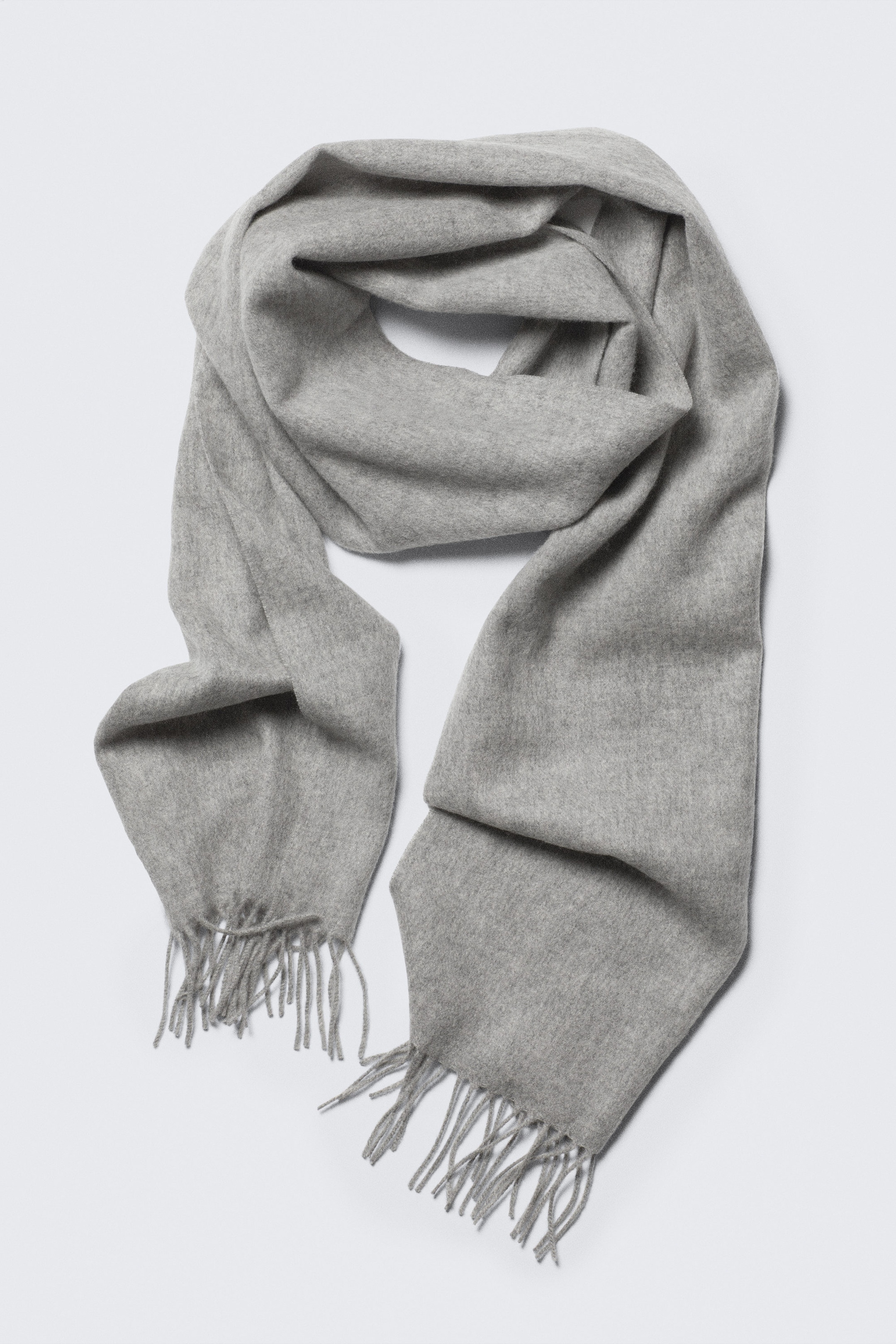 Checked Dark Grey - Long Woven Wool Scarf - 1