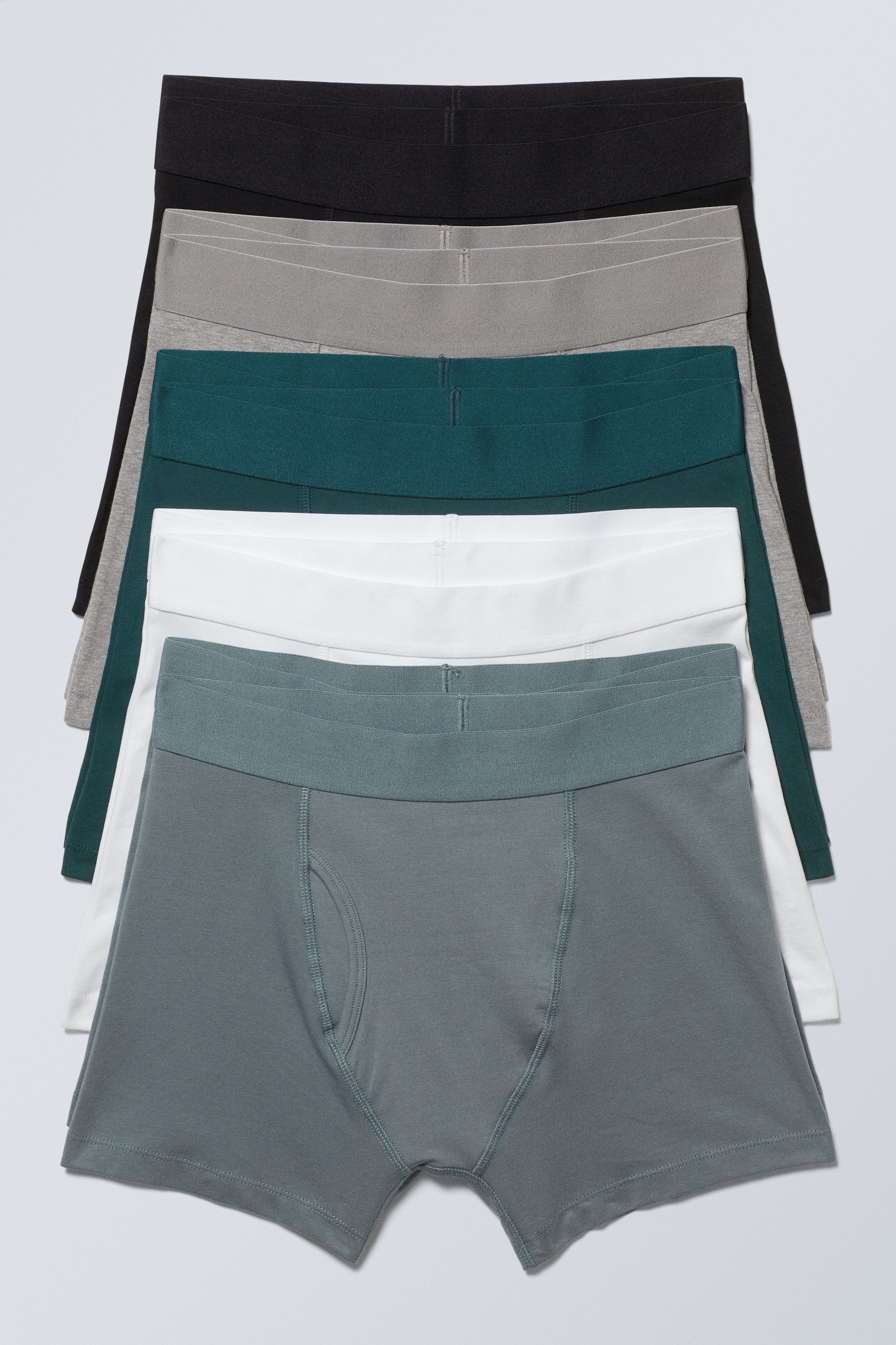 Black White Grey Green Teal - 10-pack Boxer Briefs - 0