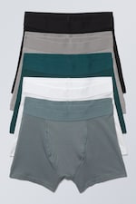 Black White Grey Green Teal - 10-pack Boxer Briefs - 0