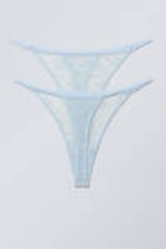 Light Blue - 2-pack Zelda Lace Thongs - 1