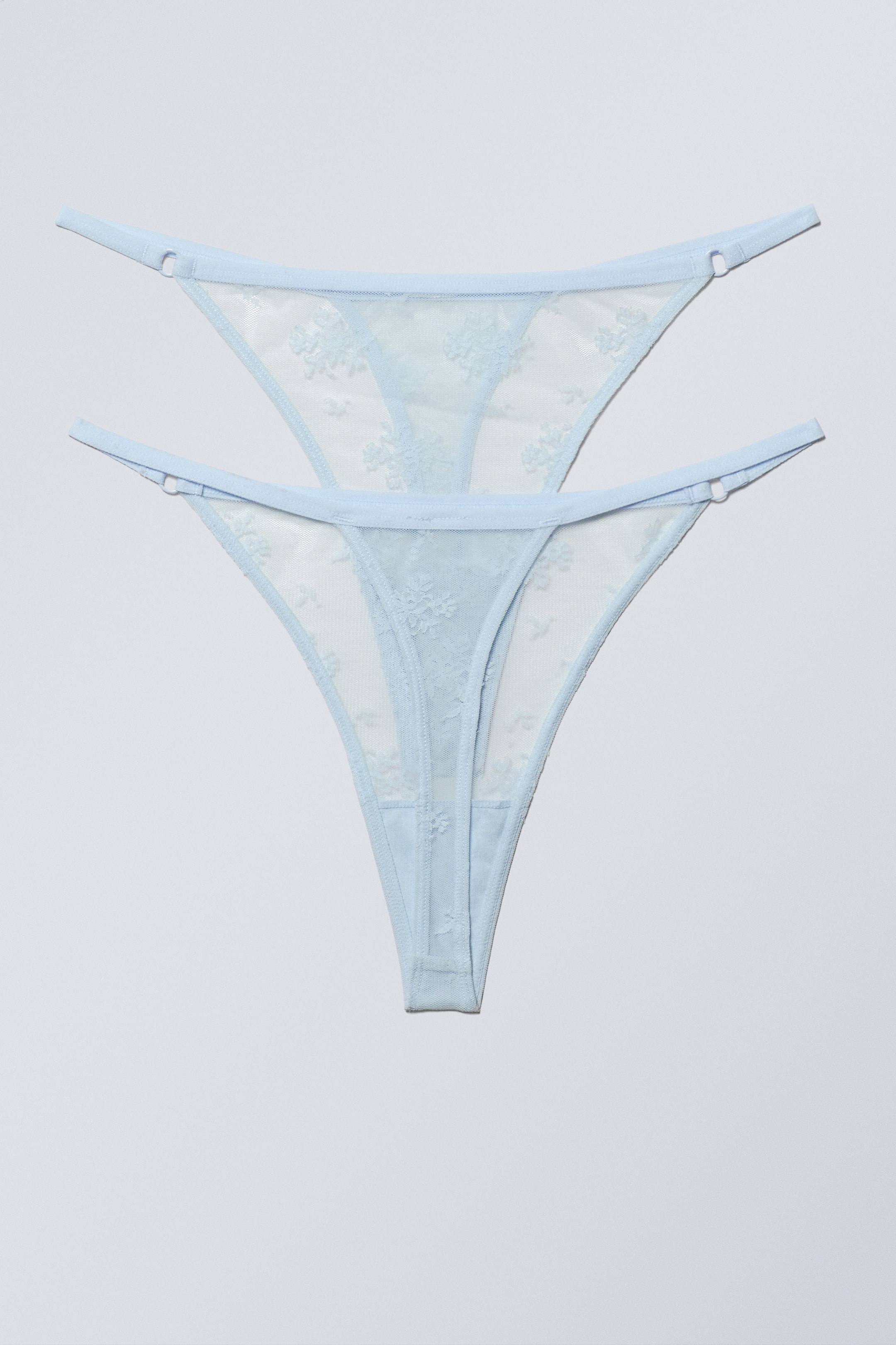 Light Blue - 2-pack Zelda Lace Thongs - 2