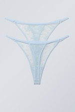 Hellblau - Zelda – Tangas aus Spitze im 2er-Pack - 1