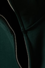 Dark Green - Heavyweight Funnel Neck Zip Sweater - 5