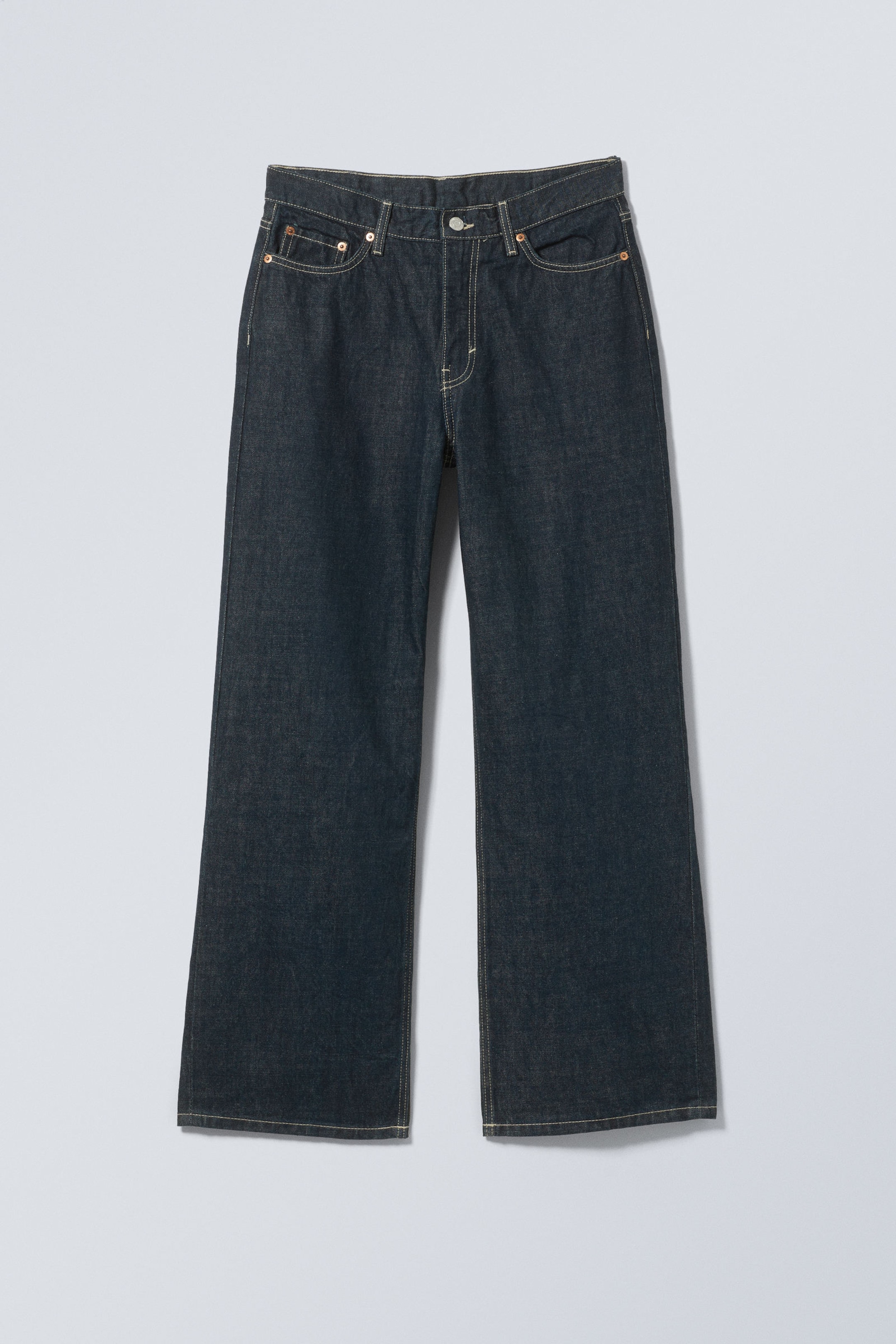 Blue Rinse - Dark Blue - Dynasty Low Rise Loose Wide Leg Jeans - 5