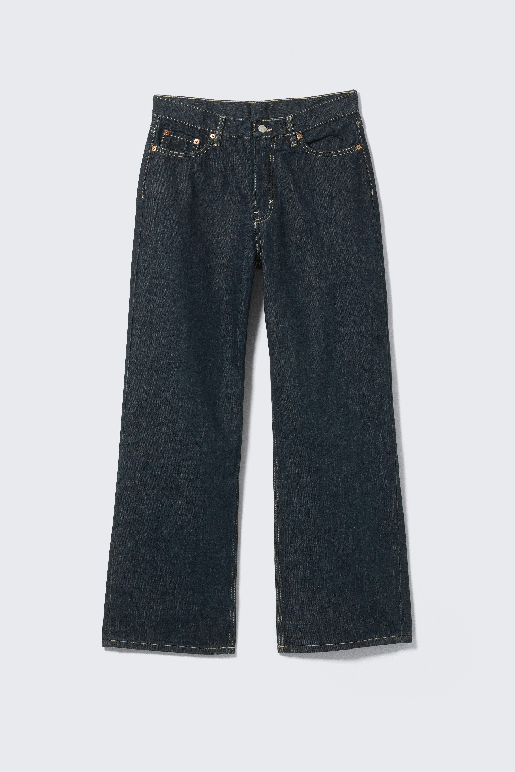 Blue Rinse – Bleu foncé - Jean jambe large taille basse Dynasty - 5